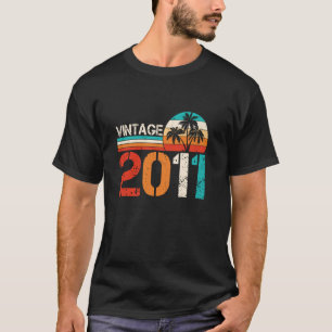 Camiseta Nascer De Vintage Em 2011 14 Birthday Gift 14 Anos