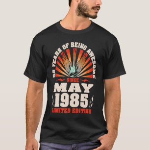Camiseta Nascer de Violão Guitarista Vintage, maio de 1985