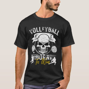 Camiseta Nascer De Voleibol Para Jogar Voleibol Engraçado