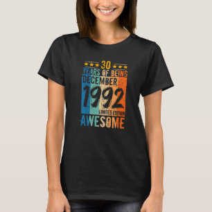 Camiseta Nascer Dezembro De 1992 30 Anos De Estágio