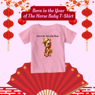 Camiseta Nascer do Ano da Camisa-T do Bebê-Cavalo