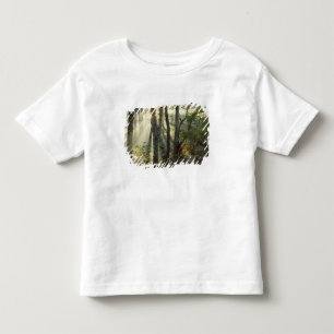 Camiseta Nascer do sol através da floresta de carvalho e no
