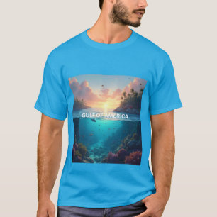 Camiseta Nascer do sol e imagem submarina do Golfo da Améri