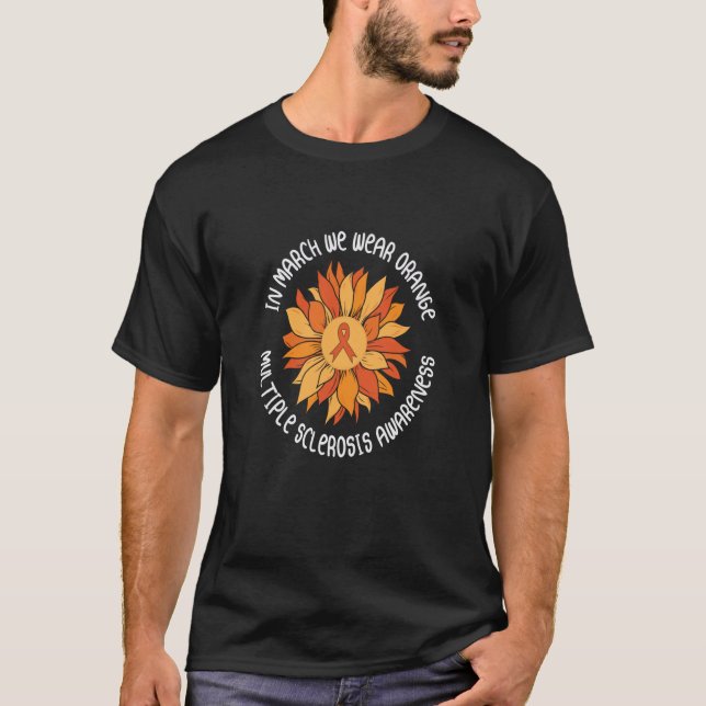 Camiseta nascer do sol em março visto Esclerose múltipla la (Frente)