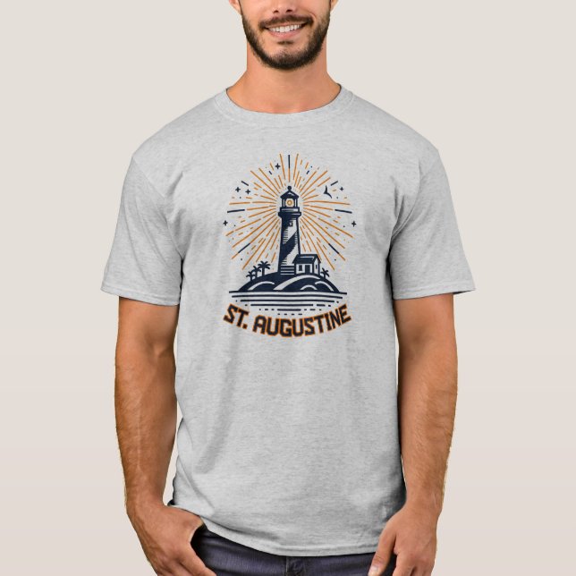 Camiseta Nascer do sol no farol de St. Augustine Flórida (Frente)
