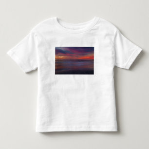 Camiseta Nascer do sol roxo na costa do oceano