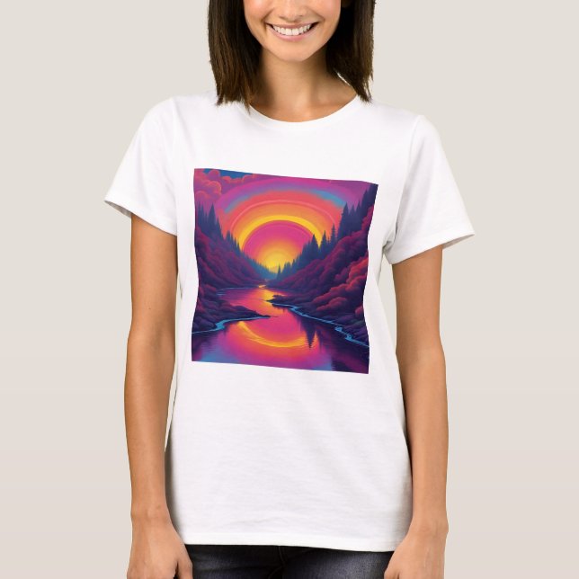 Camiseta Nascer do Sol Sobre o Lago (Frente)