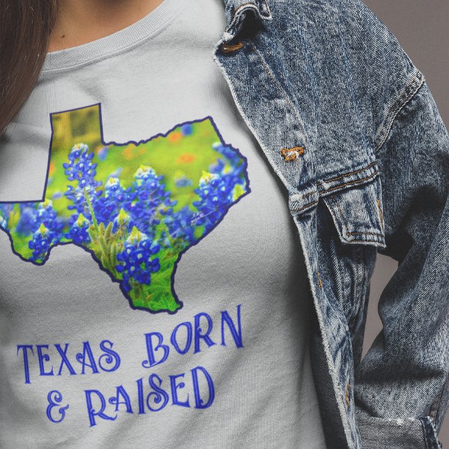 Camiseta Nascer do Texas Raised Bluebonnets State of Texas  (Criador carregado)