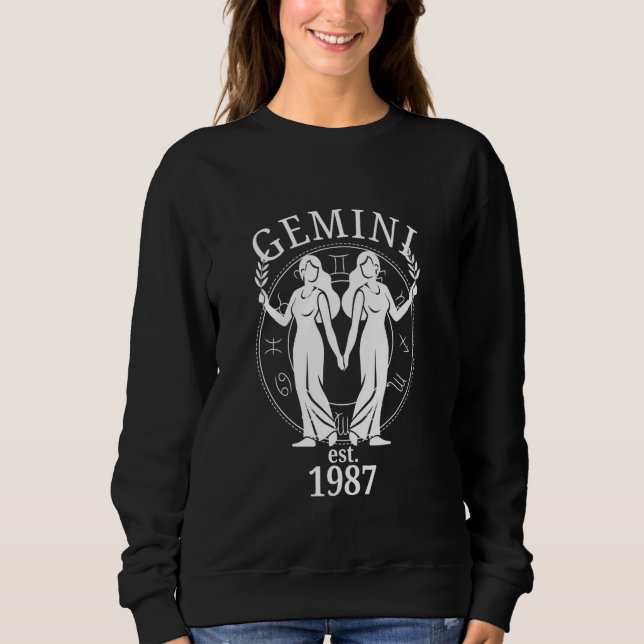 Camiseta Nascer dos gêmeos Zodiac Gemini em 1987 (Frente)