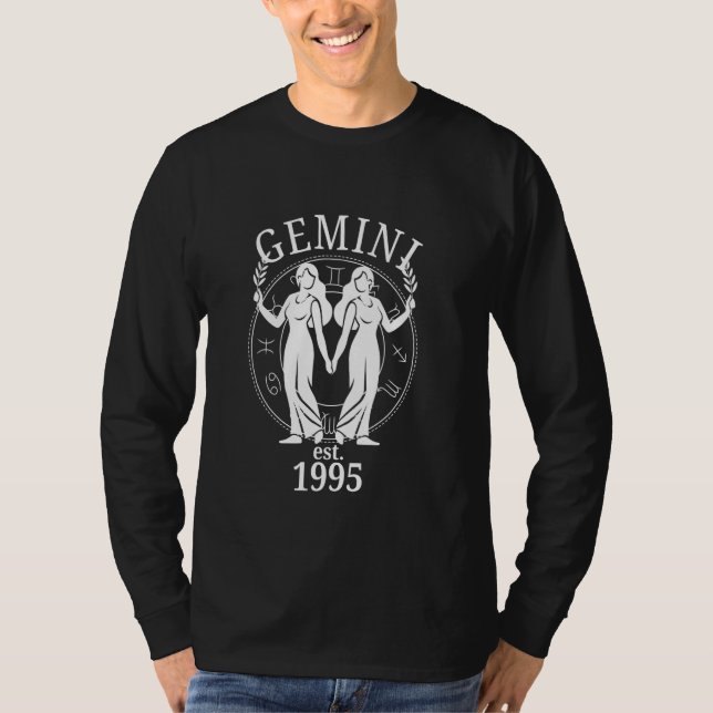 Camiseta Nascer dos gêmeos Zodiac Gemini em 1995 (Frente)