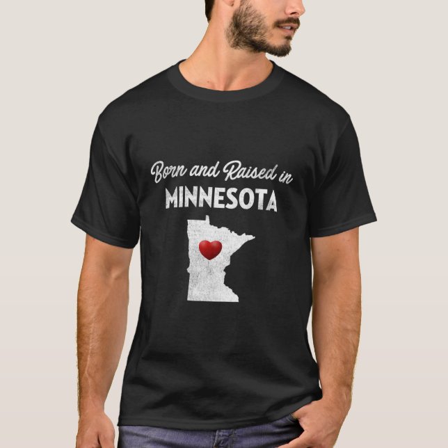 Camiseta Nascer E Criado Em Minnesota Shirt Mn (Frente)