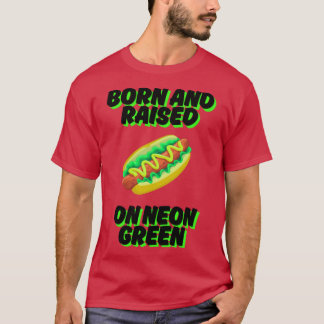 Camiseta Nascer e criado em Neon Green Chicago Relish Chica