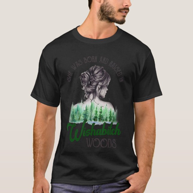 Camiseta Nascer E Criado Em Wishabch Woods Acampando O Cami (Frente)