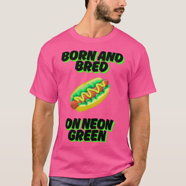Camiseta Nascer e vermelho no Neon Green Chicago Relish Chi (Frente)