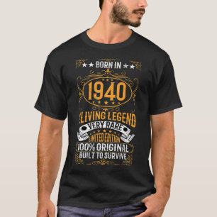 Camiseta Nascer Em 1940 A Lenda Viva Muito Rara Aniversário