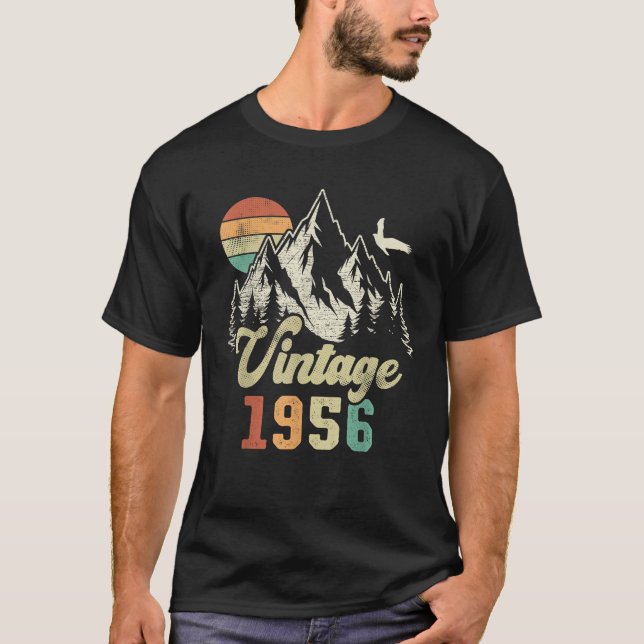 Camiseta Nascer em 1956 70 Aniversário clássico (Frente)