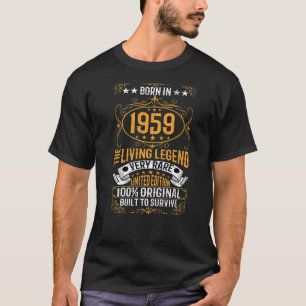 Camiseta Nascer Em 1959 A Lenda Viva Muito Rara Aniversário