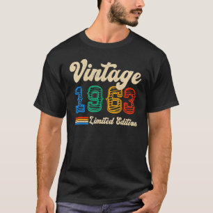 Camiseta Nascer Em 1963 Vintage 60º Aniversário Retro 60 An