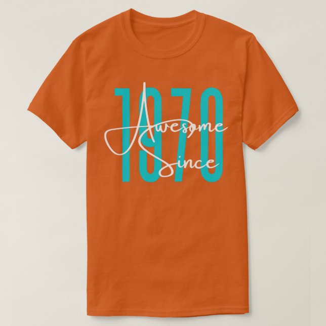 Camiseta Nascer em 1970 (Frente do Design)