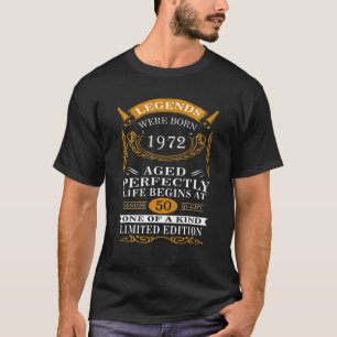 Camiseta Nascer Em 1972 Vintage 50º Presente De Aniversário