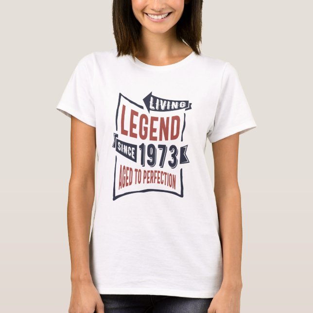 Camiseta Nascer em 1973 Aniversário (Frente)