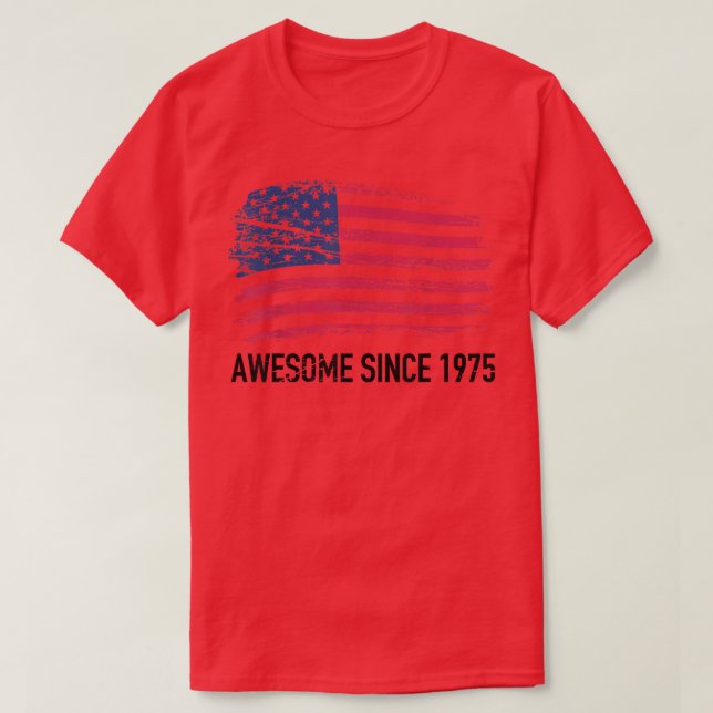 Camiseta Nascer em 1975, 47 anos, feito em 1975, 47º aniver (Frente do Design)