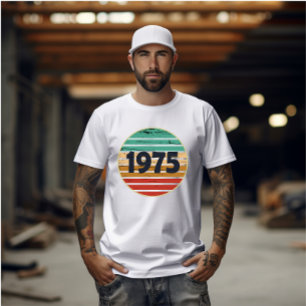 Camiseta Nascer em 1975 vintage 50º presente de aniversário