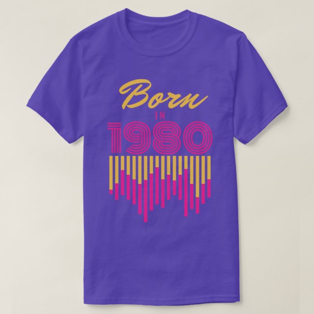 Camiseta Nascer em 1980 (Frente do Design)