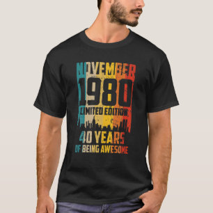 Camiseta Nascer em 1980 de novembro Aniversário Sagittarius