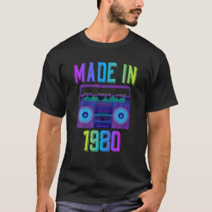 Camiseta Nascer Em 1980 Vintage Retro 40 Anos De Idade 40