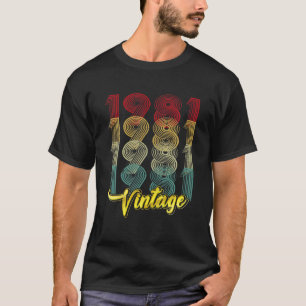 Camiseta Nascer Em 1981 Vintage aniversário de 40 anos