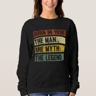 Camiseta Nascer Em 1990 Retro Man Myth Legend Birthday Vint