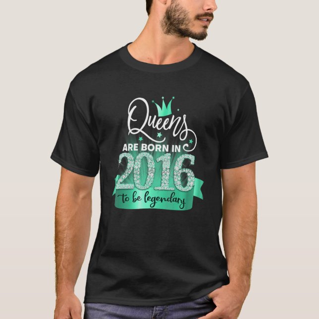 Camiseta Nascer em 2016 I Black Turquoise Party Outfit & Ac (Frente)