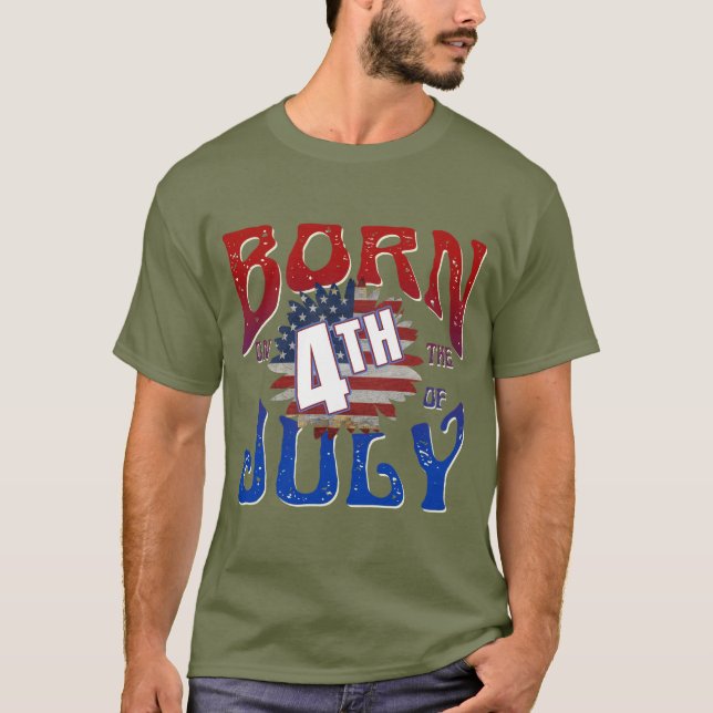 CAMISETA NASCER EM 4 DE JULHO (Frente)