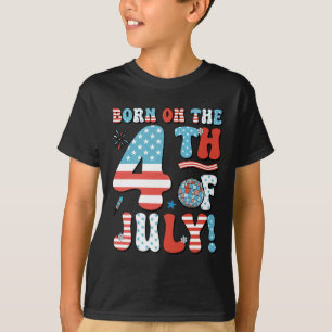 Camiseta Nascer Em 4 De Julho De Aniversário Pa