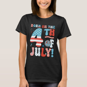 Camiseta Nascer Em 4 De Julho De Aniversário Pa