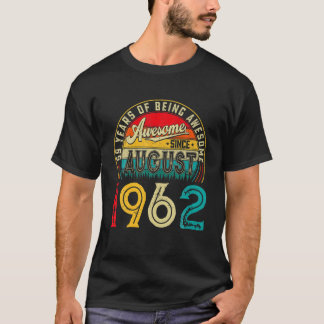 Camiseta Nascer Em Agosto De 1962 59 Anos 59º Aniversário