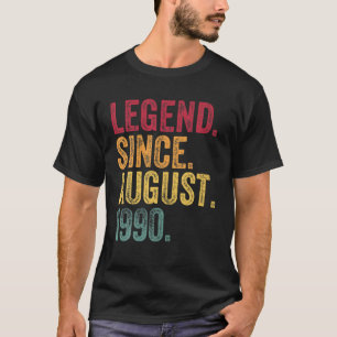 Camiseta Nascer Em Agosto De 1990 Oferta De aniversário de 