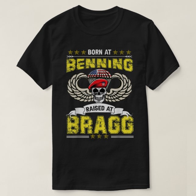 Camiseta Nascer Em Benning Raed Fort Bragg Aviário Veterano (Frente do Design)