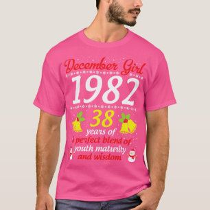 Camiseta Nascer Em Dezembro Garota 1982 Feliz Aniversário 3
