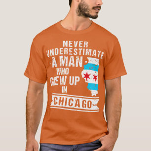 Camiseta Nascer em Illinois Flag Chicago 1