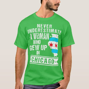 Camiseta Nascer em Illinois Flag em Chicago