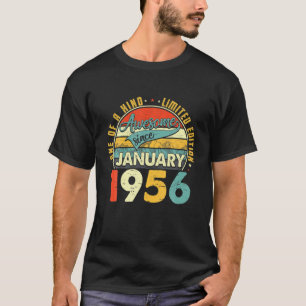 Camiseta Nascer Em Janeiro De 1956 66º Aniversário Presente