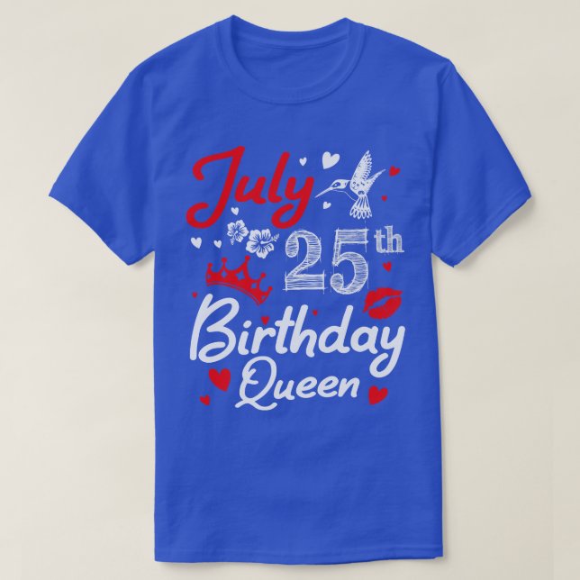 Camiseta Nascer Em Julho 25 Feliz Aniversário Eu Você Mamãe (Frente do Design)