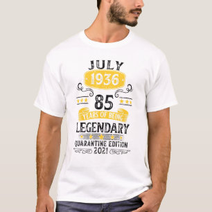Camiseta Nascer Em Julho De 1936, Birthday Limited Edi, 85 