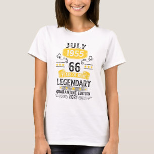 Camiseta Nascer Em Julho De 1955, 66 Anos, Birthday Limited