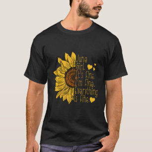 Camiseta Nascer Em Junho Aniversário De Girassol Dão Às Mul