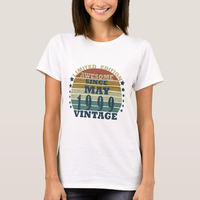 Camiseta Nascer em maio de 1999, data de nascimento (Frente)