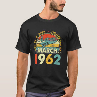 Camiseta Nascer Em Março De 1962 59º Aniversário, Presente 