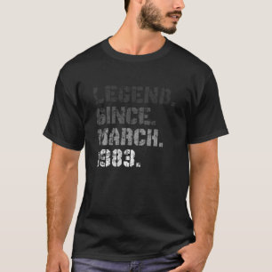 Camiseta Nascer Em Março De 1983 Legenda 38 Anos De Idade